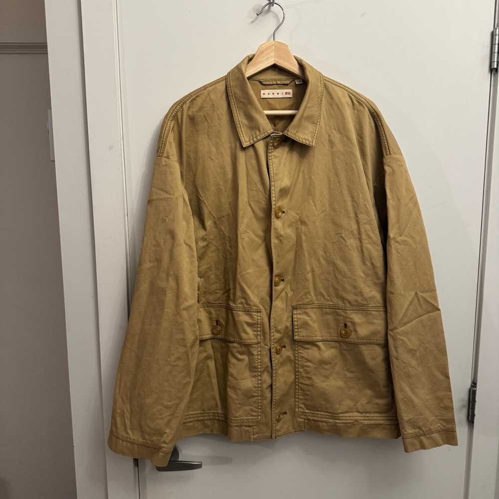 Uniqlo Tan Military Field Jacket Rugged Cotton